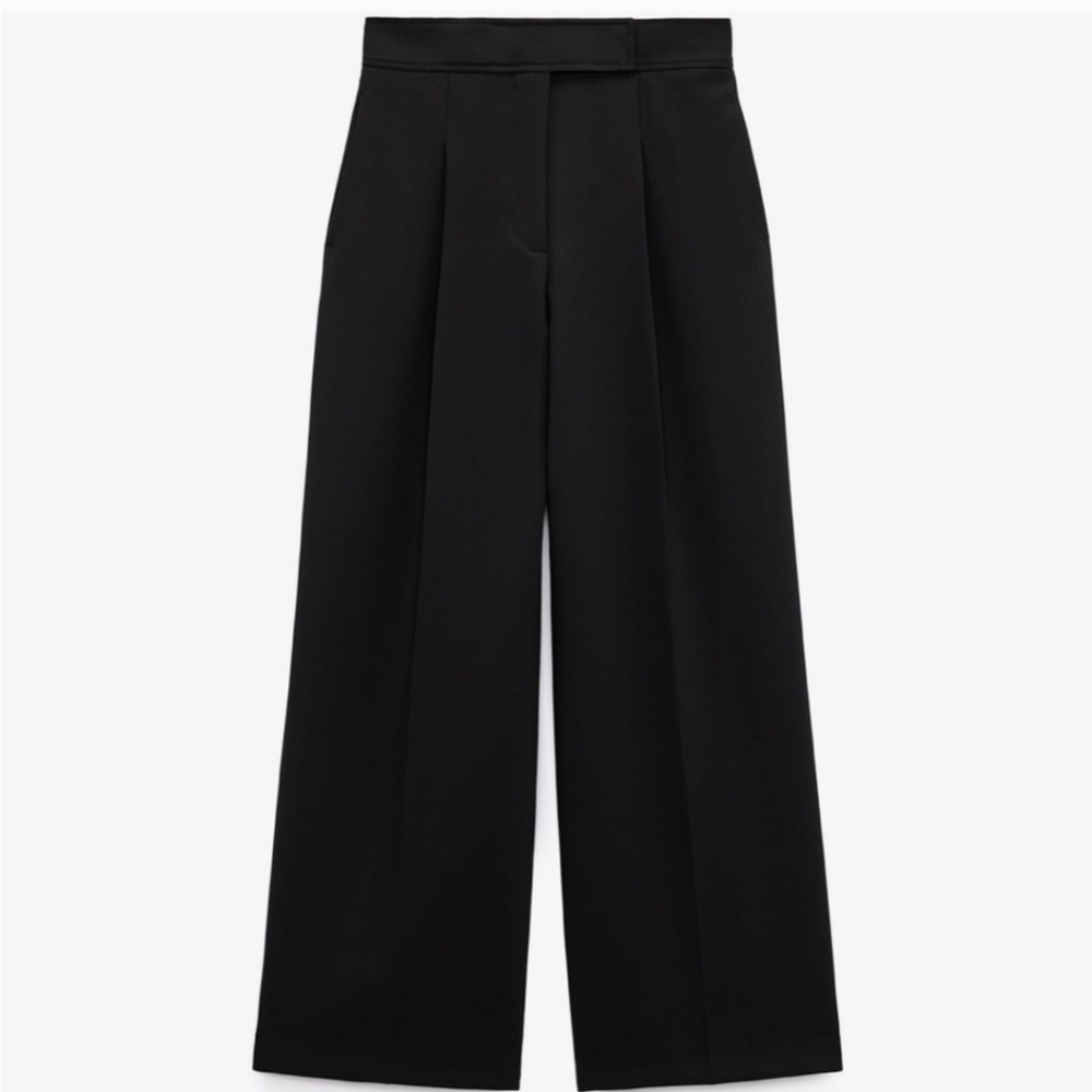 Zara Black Wide Leg Pants Jumpsuits - Picture 4 of 9
